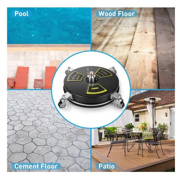 15" Pressure Washer Surface Cleaner 4000 PSI, Wheels Stainless Steel Attachment - Picture 6 of 7